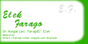 elek farago business card